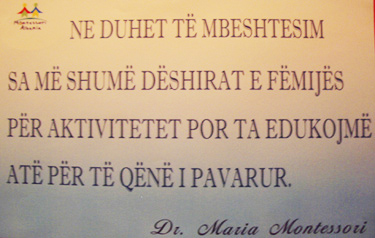 Montessori Quote at meeting in Albania